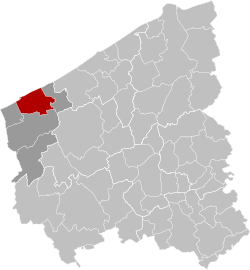 Koksijde West-Flanders Belgium Map